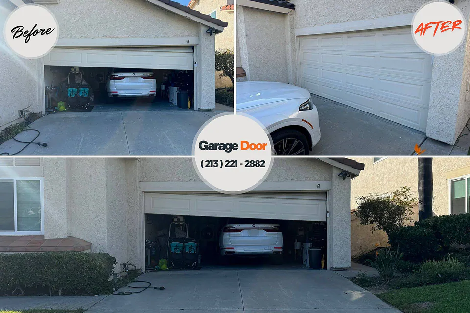 Before and after: garage door repair Hiawatha, KS